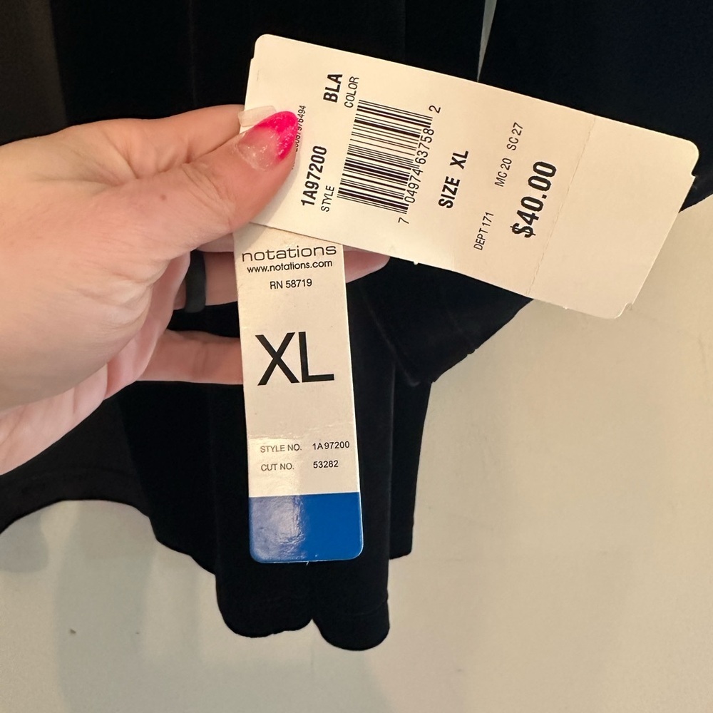 NWT Vintage Y2K Era Notations Black/Blue Velvet Open Front Cardigan XL - Picture 5 of 6